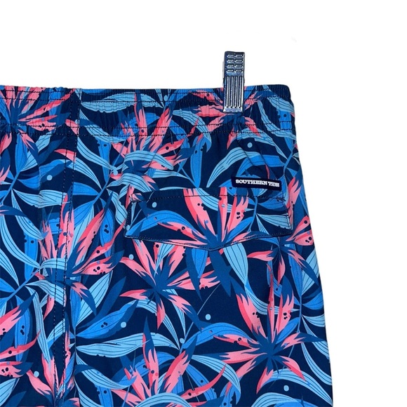 Southern Tide Boys’ Tropical Blooms Printed Swim Trunk - Picture 4 of 5